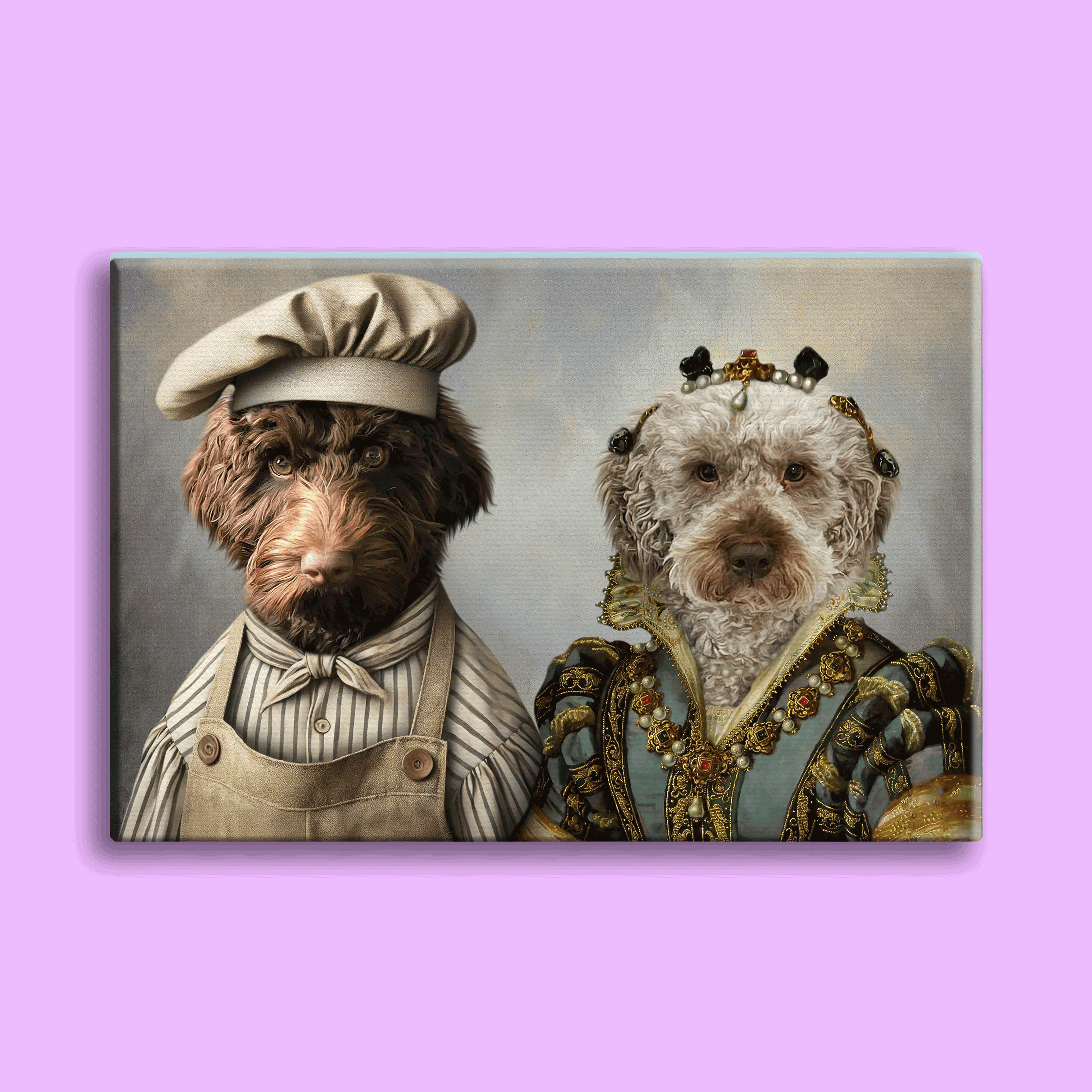 The Royal Baker & Queen Duo - Custom Pet Portrait Canvas